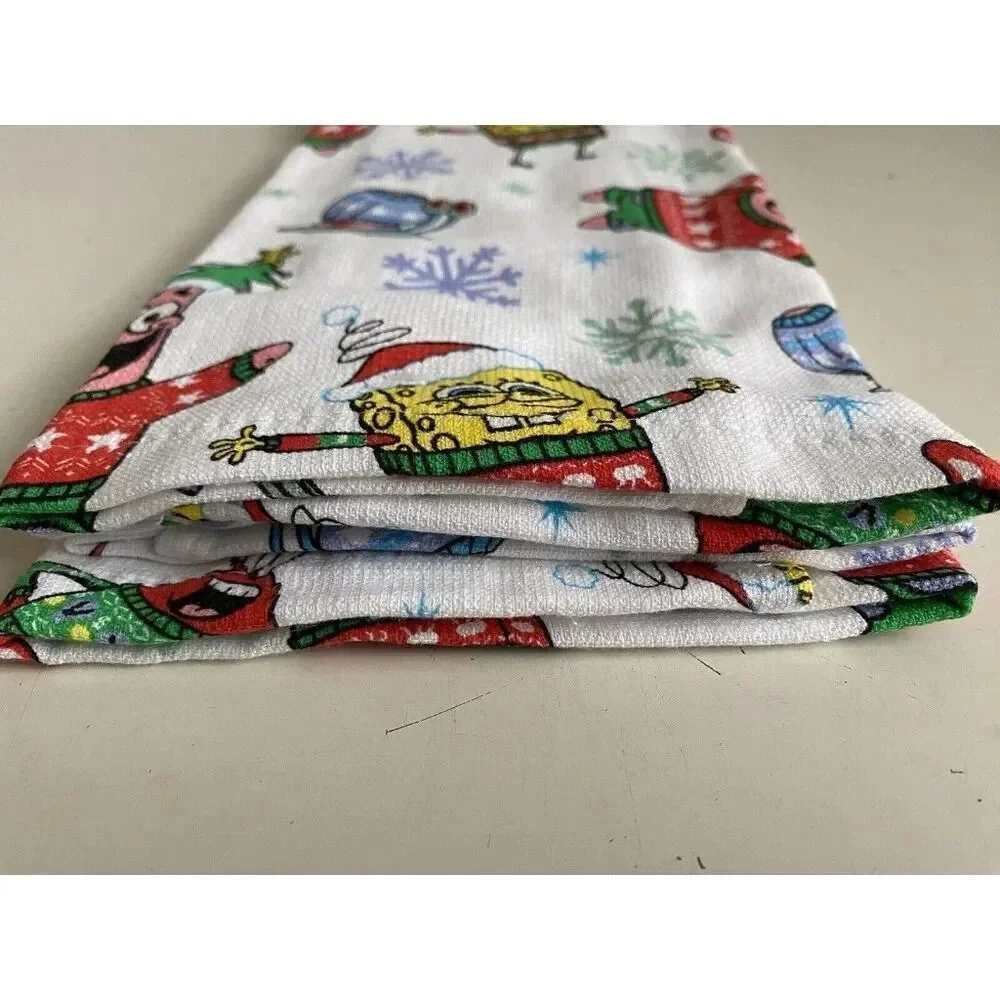 2 Pack SpongeBob SquarePants Christmas Sweaters Kitchen Towels 16 X‎ 26” NEW